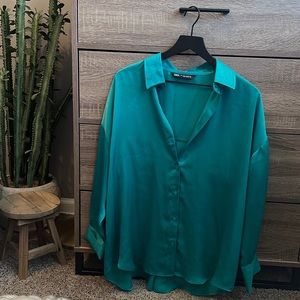 Zara Blue Button Down Shirt